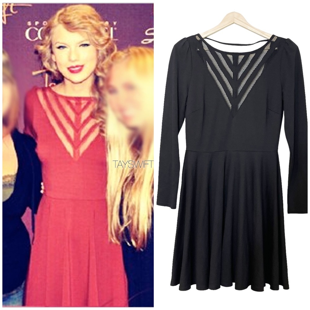 Aryn K Lace Whimsigoth Y2K V-Neck Open Back Fit Flare Dress Size M Taylor Swift